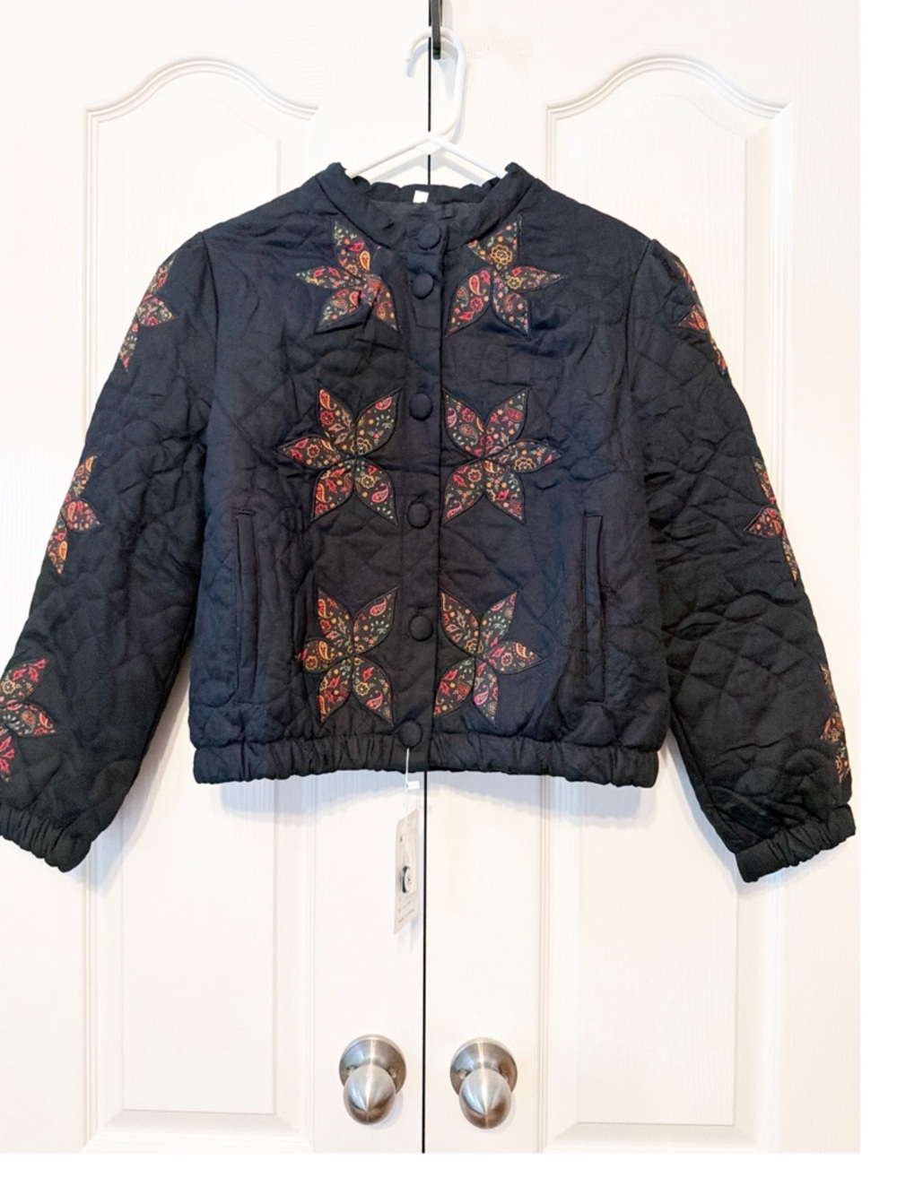 Aimiray Cropped Floral Quilted Puffer Jacket - Women Size XS NWT